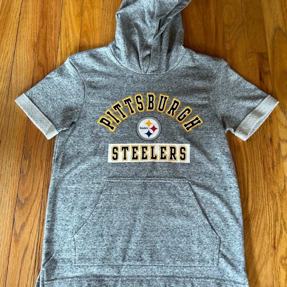 Pittsburgh Steelers Gray Hooded T-Shirt
